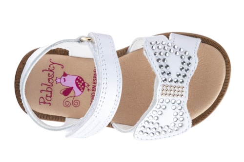 Босоножки Pablosky для девочки, белые фото 4