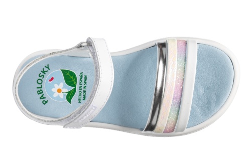 Босоножки Pablosky для девочки, белые фото 4