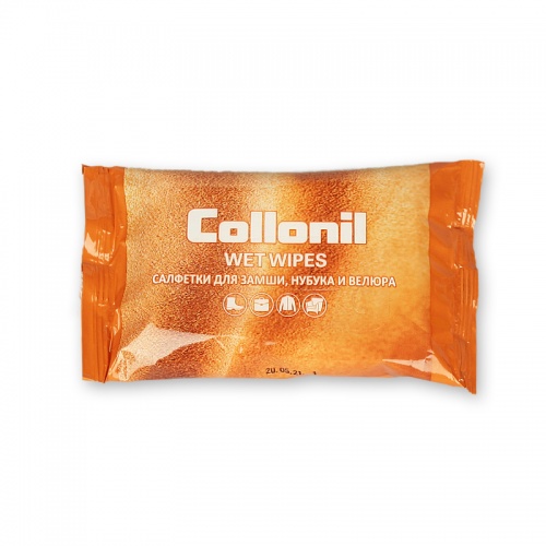 Салфетки влажные COLLONIL для замши, нубука и велюра, бесцветные
