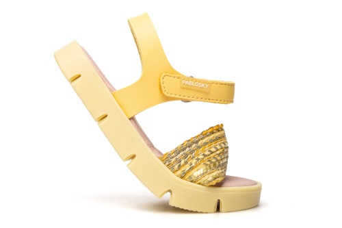 Босоножки Pablosky для девочки, жёлтые фото 5
