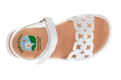 Босоножки Pablosky для девочки, белые фото 4