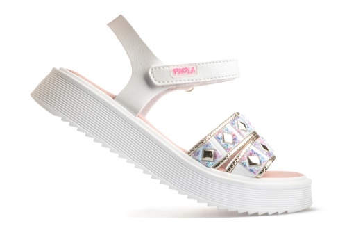 Босоножки Paola для девочки, белые фото 5